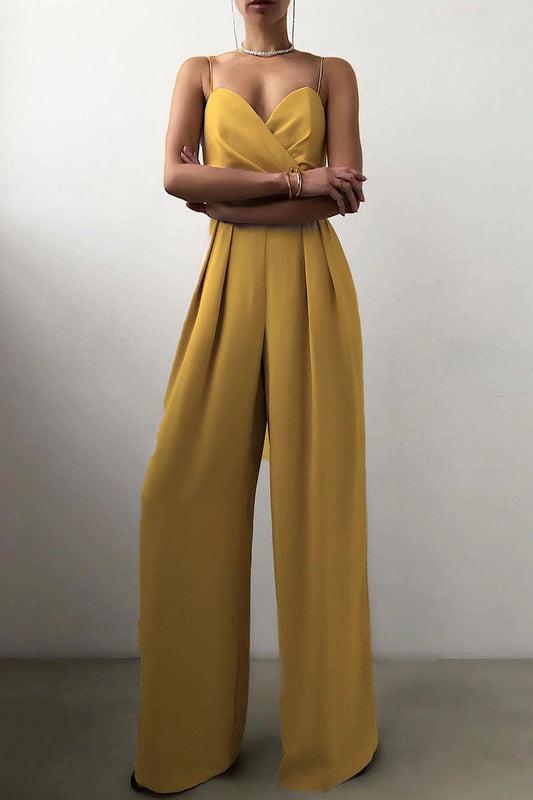 LP | Tuta alla moda con spalline strette e pantaloni larghi a contrasto