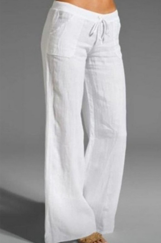 LP | Casual solido sciolto metà vita pantaloni gamba larga (8 colori)