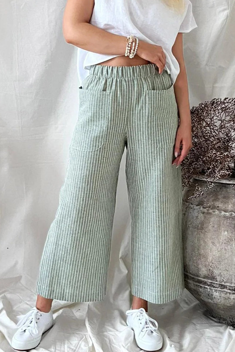 LP | Casual borsa solida allentato pantaloni dritti (5 colori)