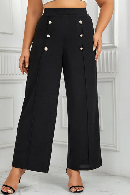 LP | Pantaloni casual solidi patchwork plus size