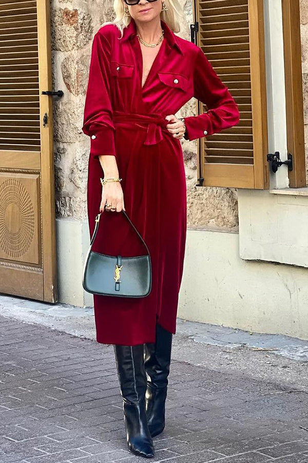 LP | Abito in pizzo con collo a camicia e maniche lunghe, versatile e alla moda