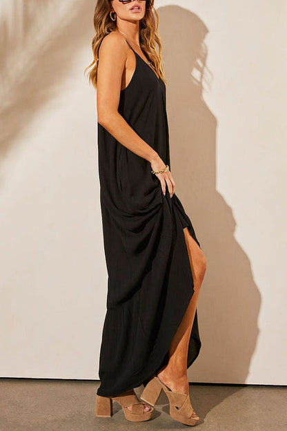 LP | KIMONIE Maxi abito monocolore con tasca