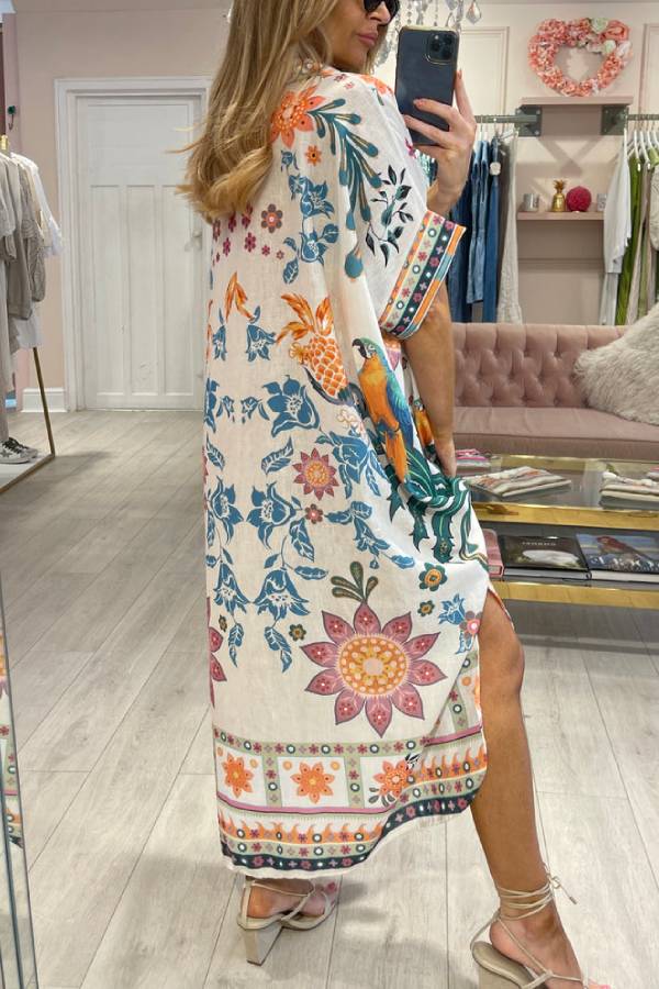 LP | ABITO CAMICIA BIANCO CON STAMPA FLOREALE