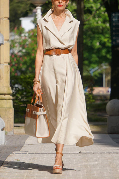 LP | camicia con scollo a V abito a vita alta linea A