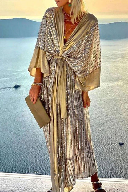 LP | Dreamy Evenings Maxi abito da festa con kimono in stile corte retrò