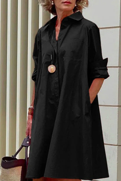 LP | semplice abito-camicia largo a maniche lunghe