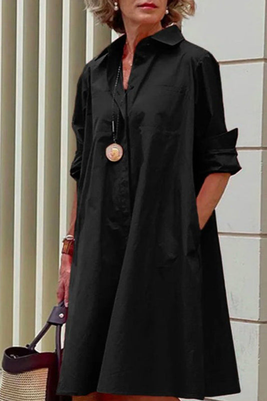 LP | semplice abito-camicia largo a maniche lunghe
