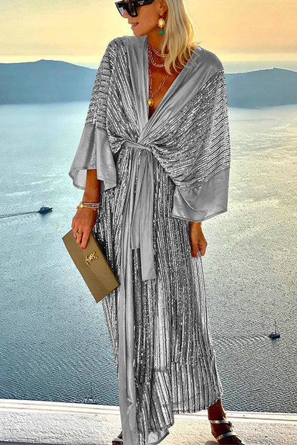 LP | Dreamy Evenings Maxi abito da festa con kimono in stile corte retrò