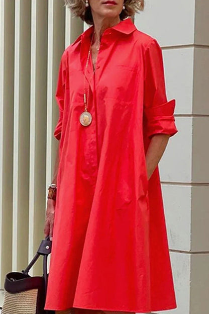 LP | semplice abito-camicia largo a maniche lunghe
