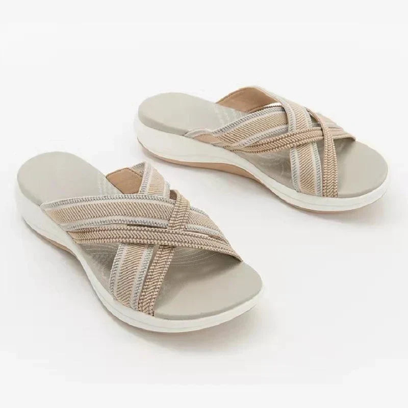 LP | | Sandali con plateau e cinturino elastico da donna