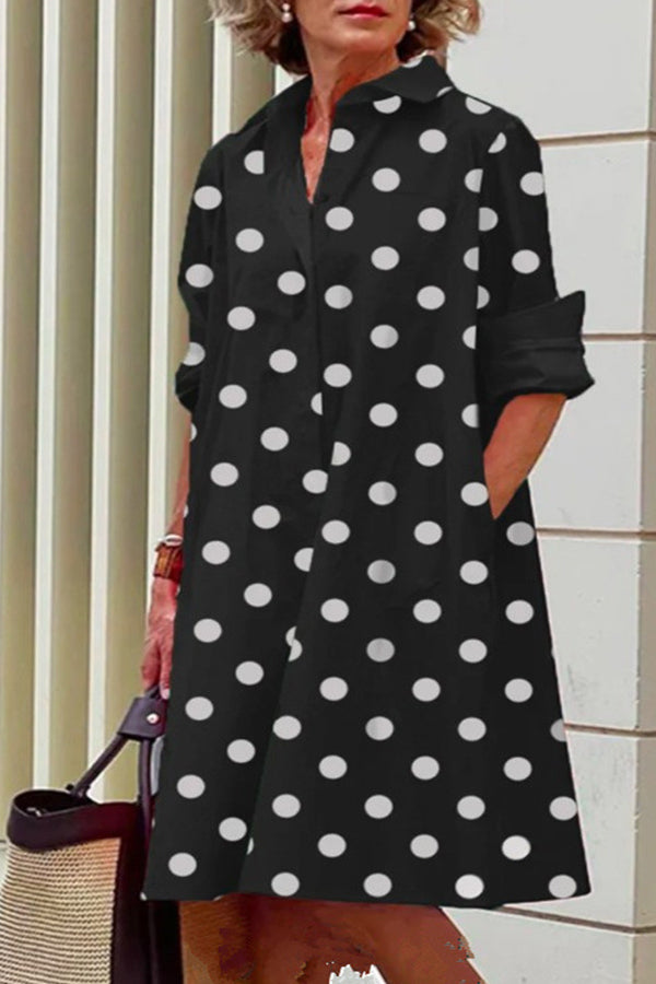 LP | semplice abito-camicia largo a maniche lunghe