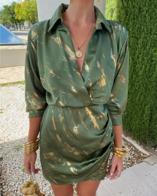 LP | Abito corto elegante con collo a camicia