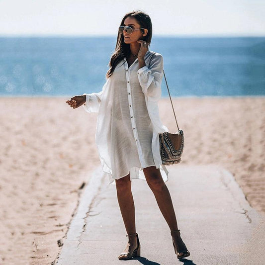 LP | Camicia di moda femminile monopetto per la protezione solare in spiaggia