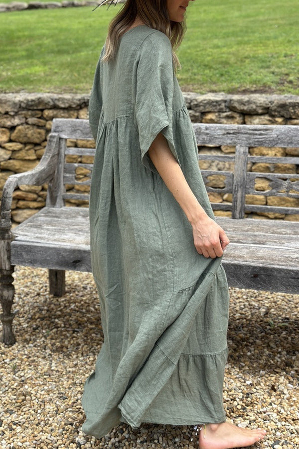 LP | MIRA maxi abito con scollo a V e righe