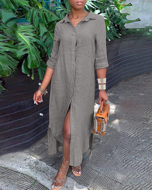 LP | Abiti casual a maniche lunghe con abbottonatura a maxi camicia