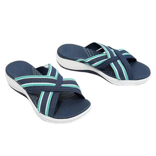 LP | | Sandali con plateau e cinturino elastico da donna