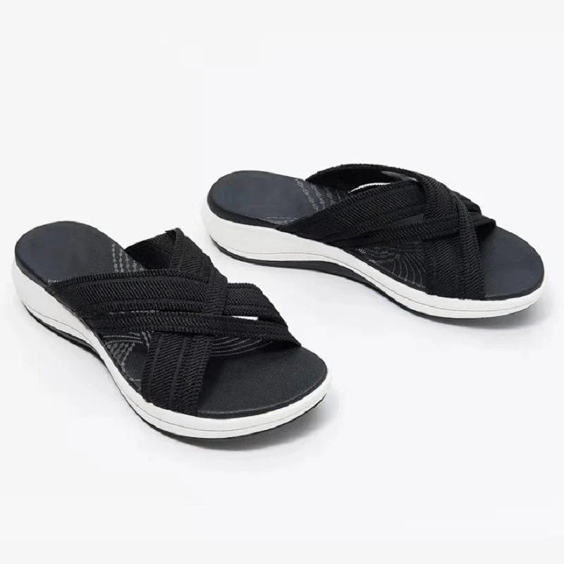 LP | | Sandali con plateau e cinturino elastico da donna