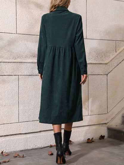 LP | Elegante abito a camicia lungo con chiusura a bottoni