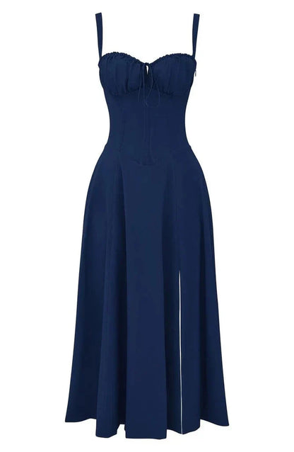 LP | Abito bustier con motivo floreale e cintura in vita