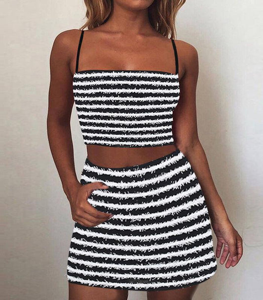 LP | Vestito da tuta a righe con spaghetti da donna