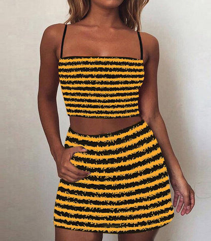 LP | Vestito da tuta a righe con spaghetti da donna