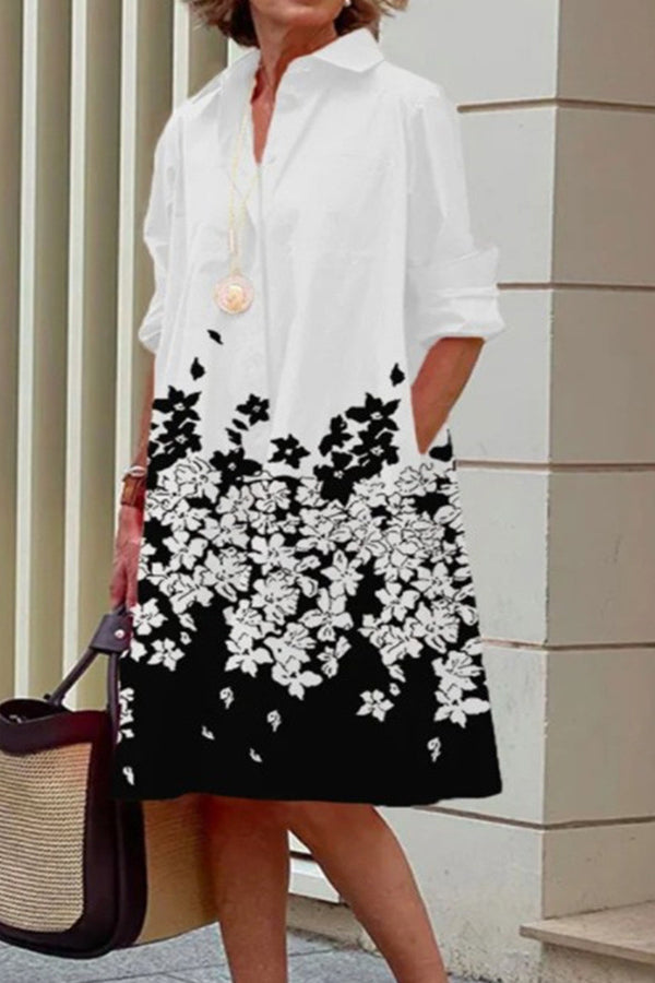 LP | semplice abito-camicia largo a maniche lunghe