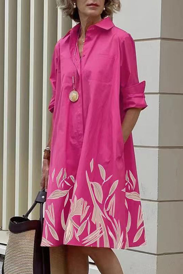 LP | semplice abito-camicia largo a maniche lunghe