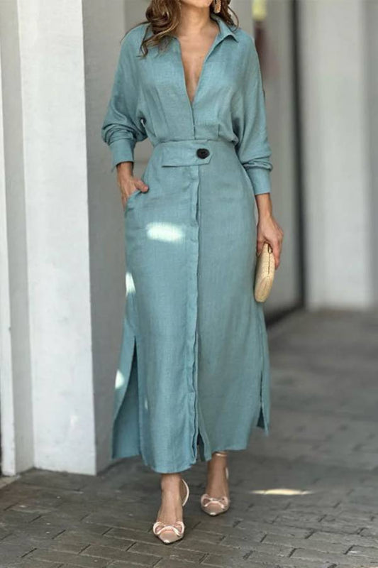 LP | Vita Abito camicia irregolare a maniche lunghe