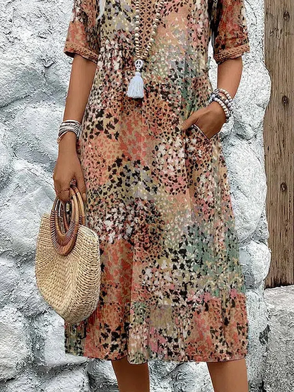 LP | Abito midi vibrante con tasche per donna