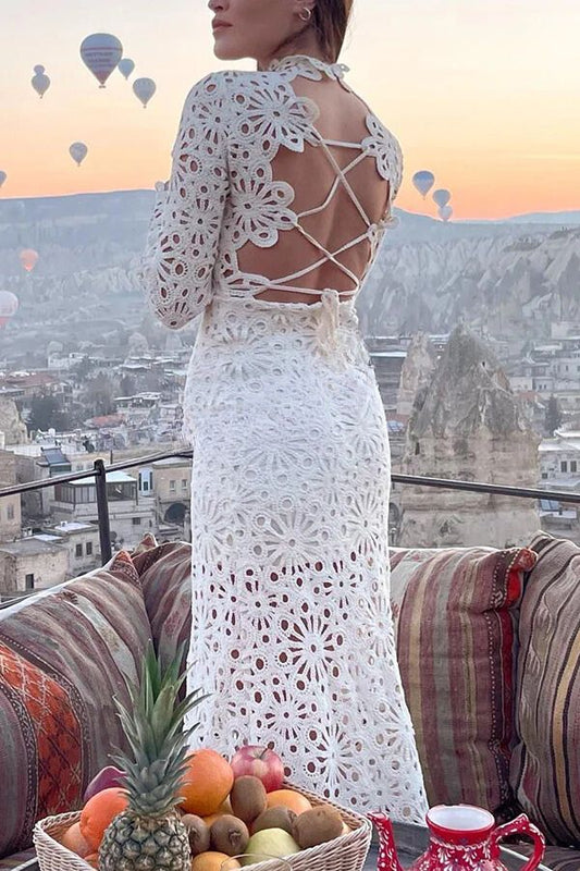 LP | Forever Sunsets Maxi abito copricostume allacciato all'uncinetto sul retro