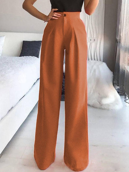 LP | Pantaloni Solidi Casual Dritti Pantaloni a Gamba Larga